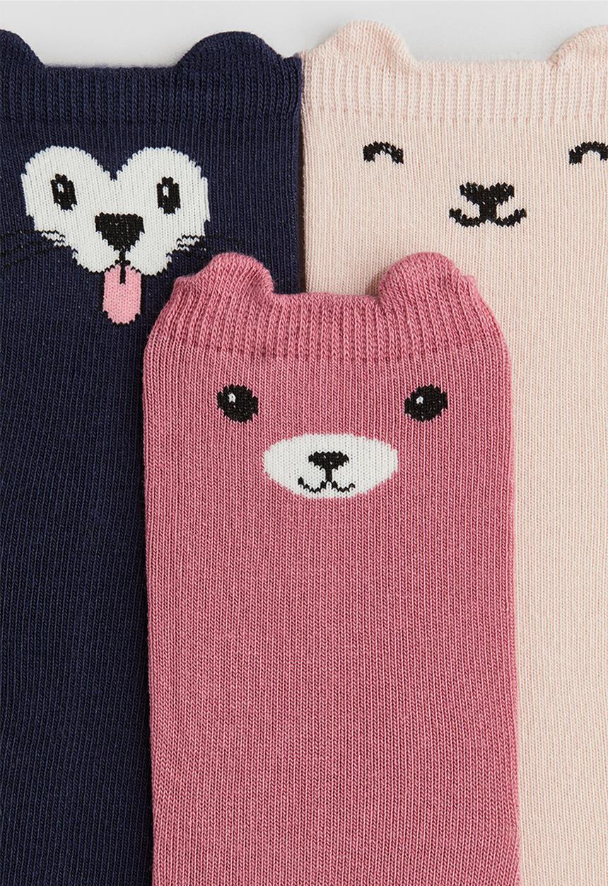 H&M - 10 pack socks - dusty pink animals