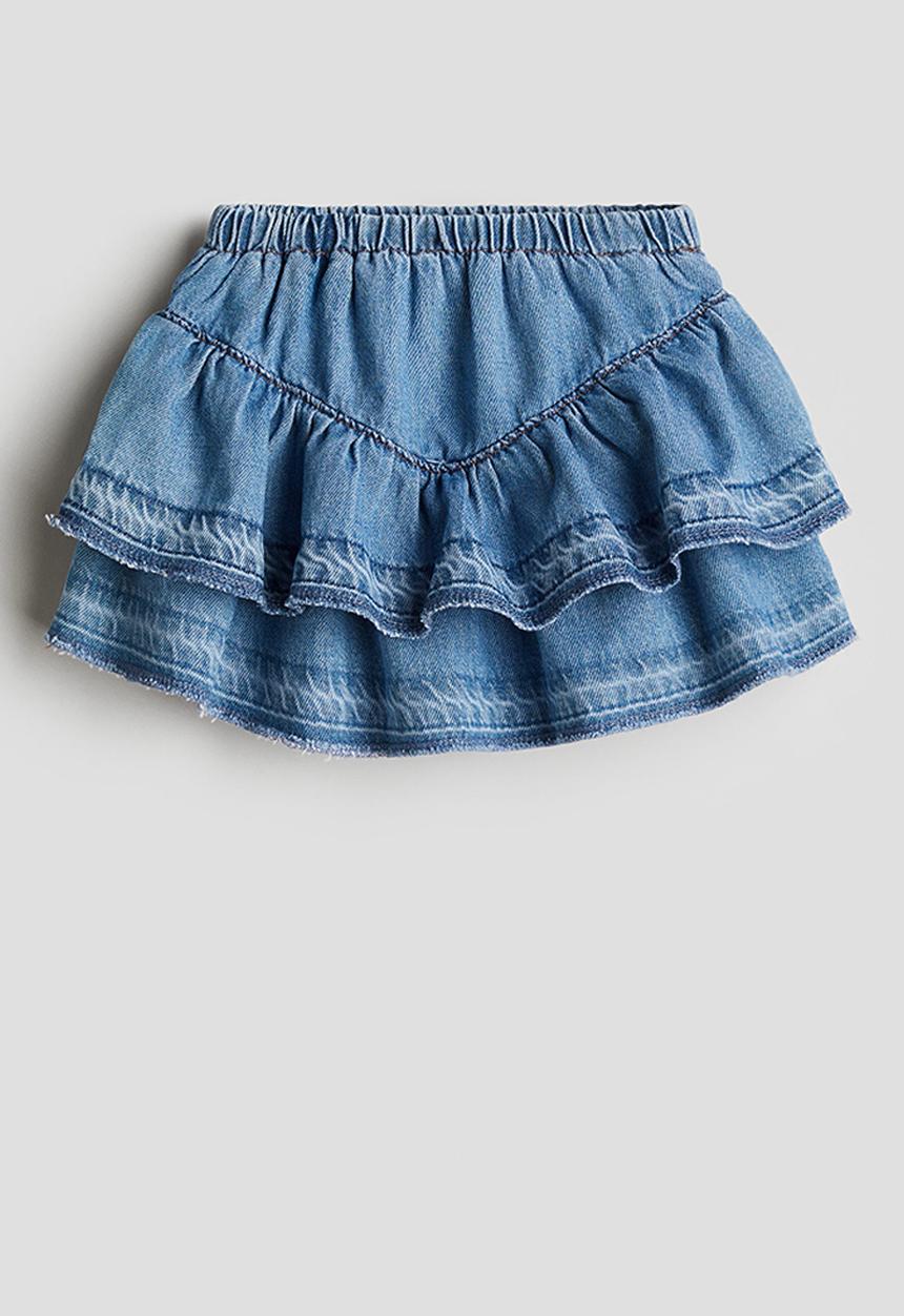 H&M - Flounced denim skirt - denim blue