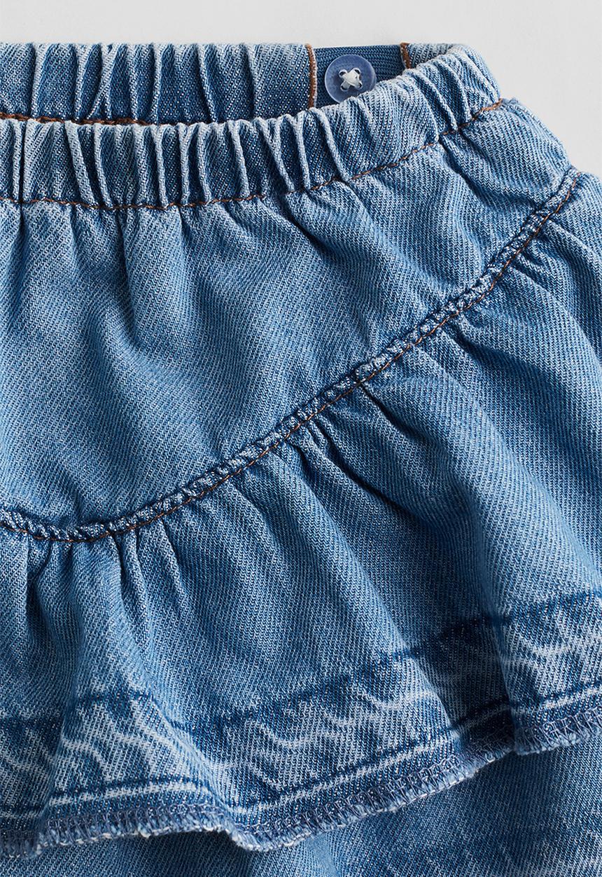 H&M - Flounced denim skirt - denim blue