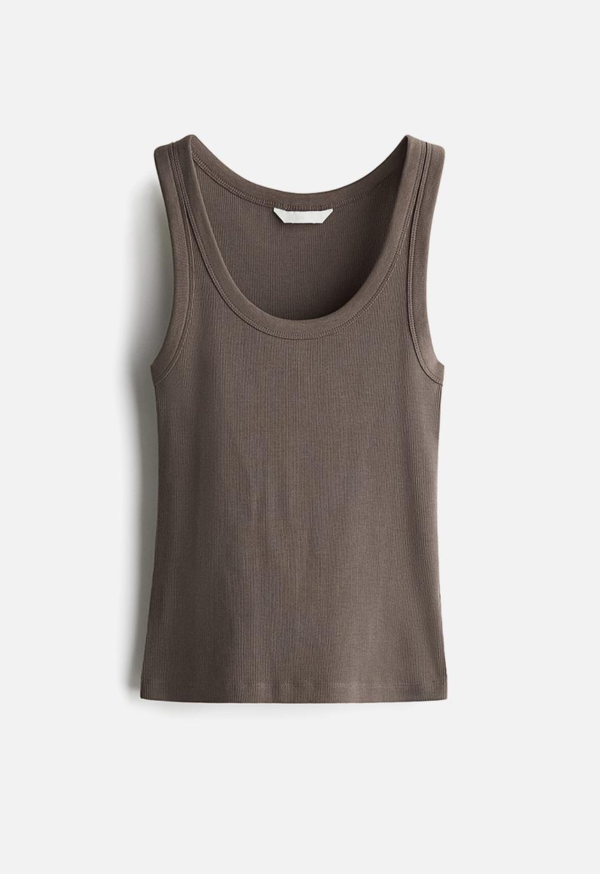 H&M - Ribbed vest top - mole