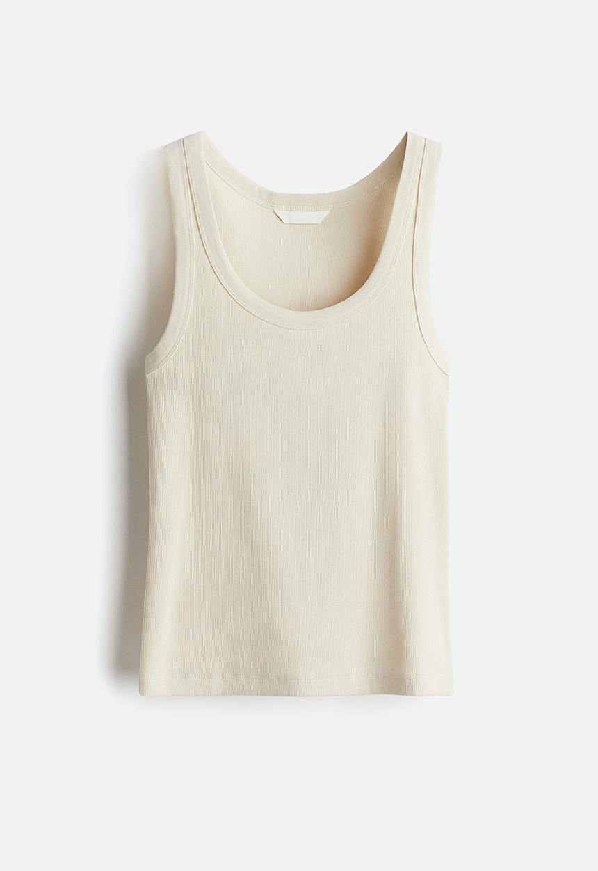 H&M - Ribbed vest top - light beige