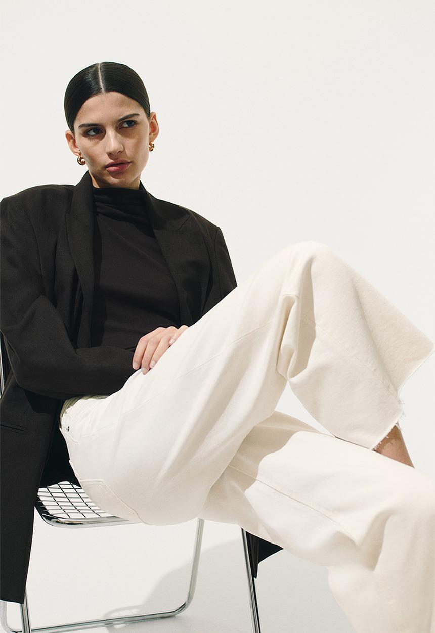 H&M - Wide jeans - white
