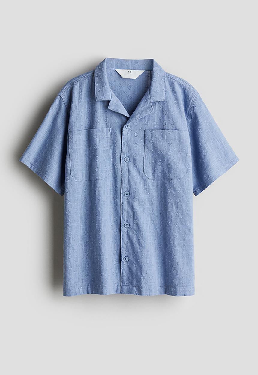 H&M - Cotton resort shirt - light blue