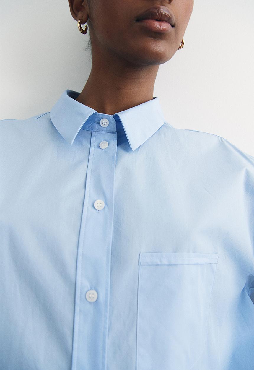 H&M - Loose-fit cotton shirt - light blue
