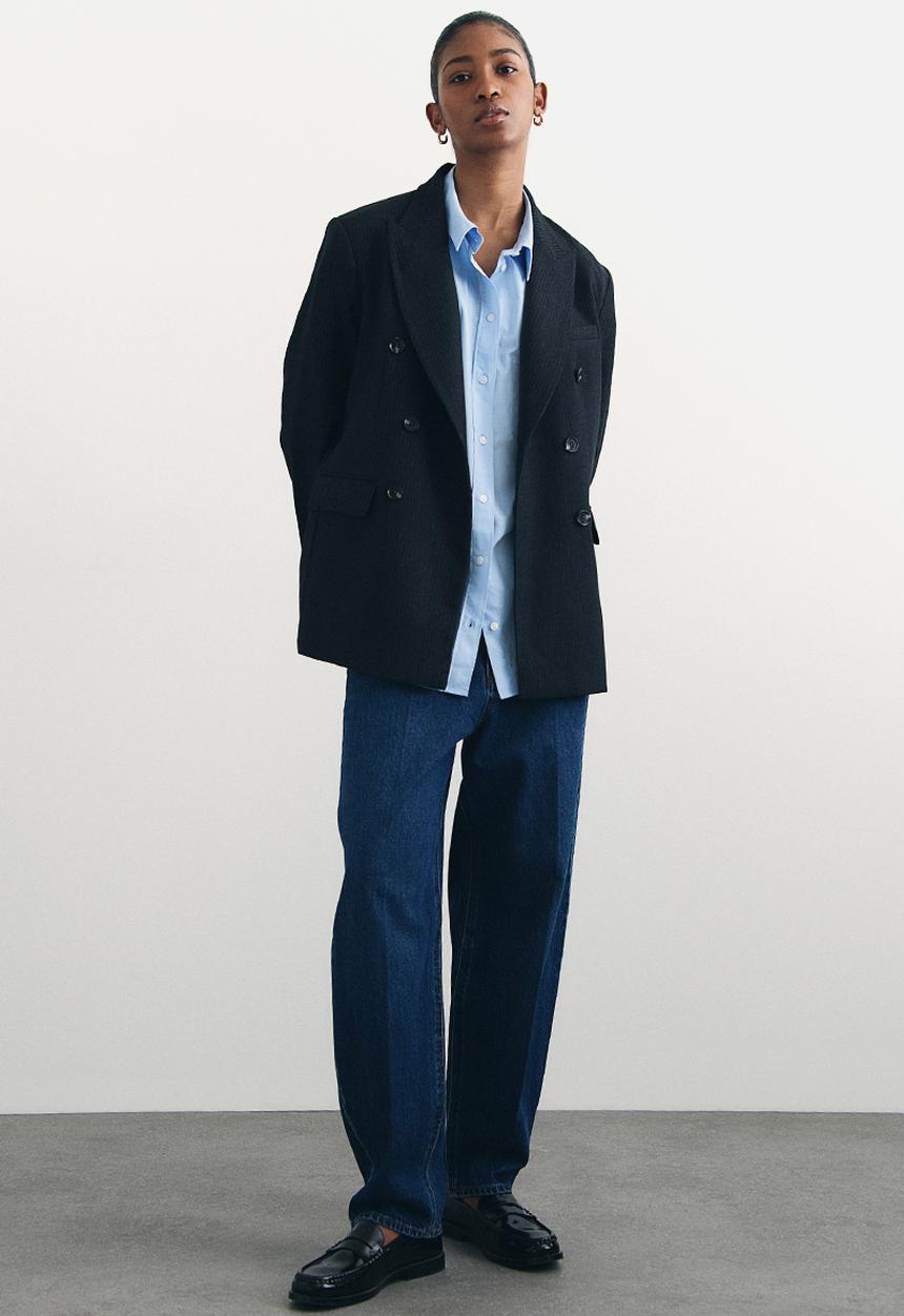 H&M - Loose-fit cotton shirt - light blue