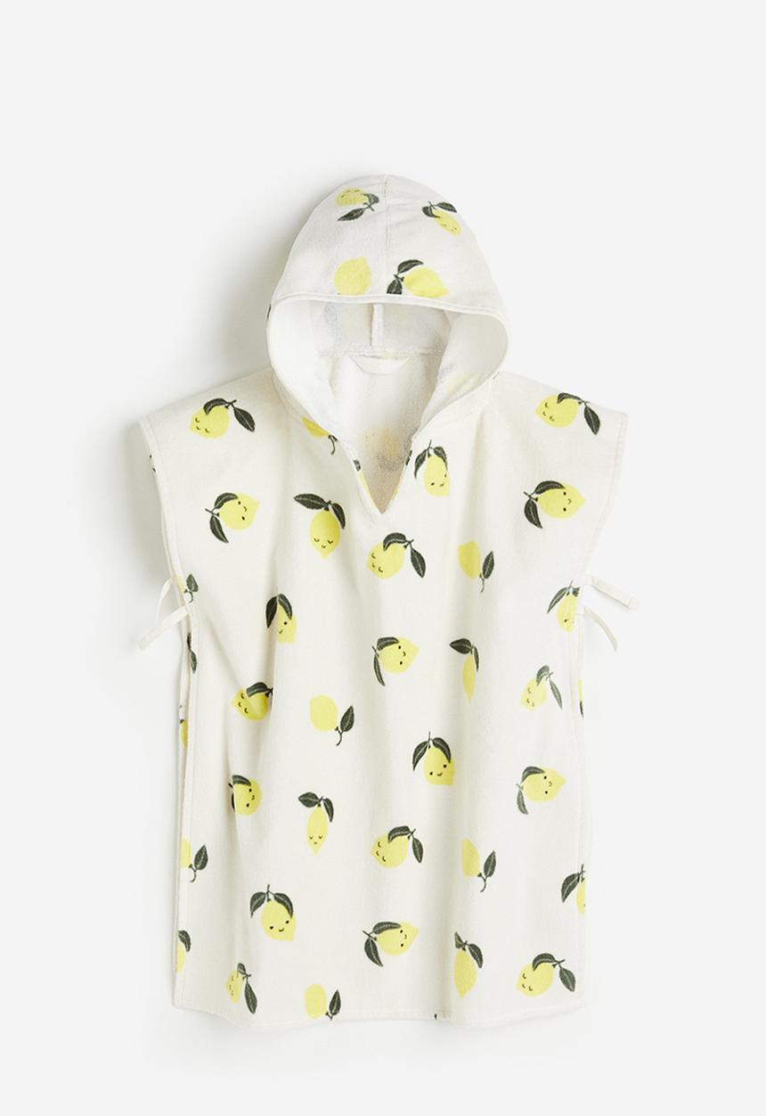 H&M - Poncho towel - white lemons 