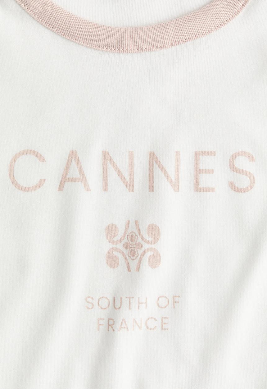 H&M - Ribbed T-shirt - white,multi