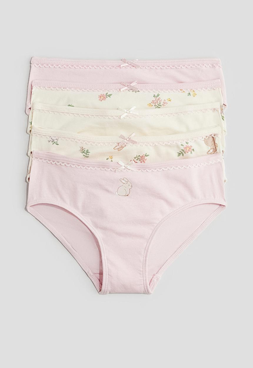 H&M - 5-Pack cotton briefs - cream/light pink