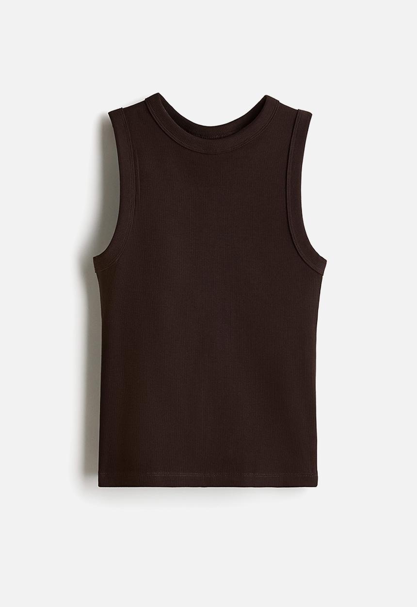 H&M - Ribbed vest top - dark brown