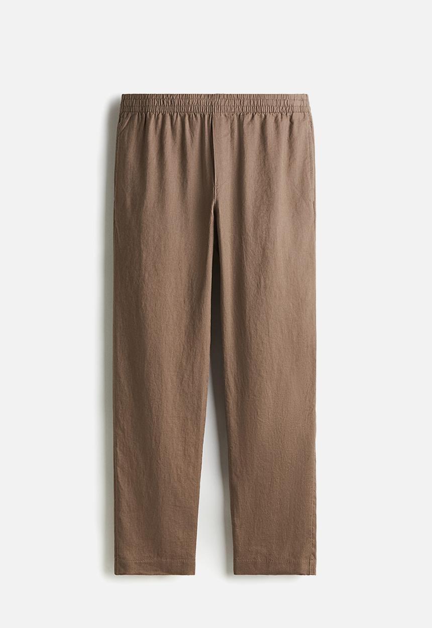 H&M - Regular fit linen trousers - dark beige