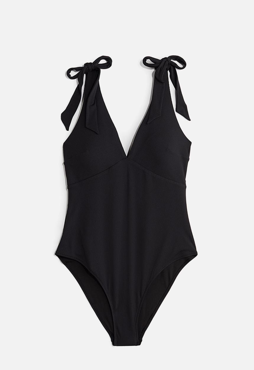 H&M - Padded-cup high leg swimsuit - black