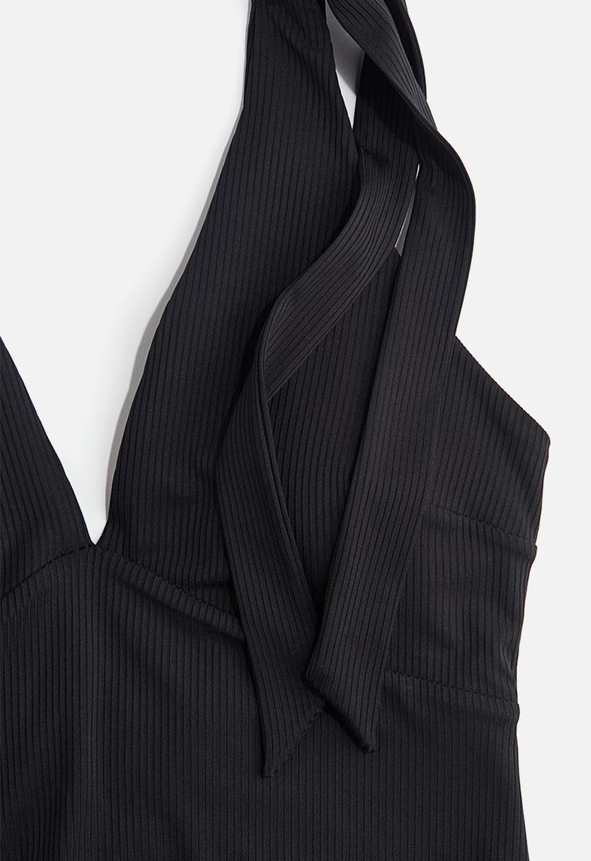 H&M - Padded-cup high leg swimsuit - black