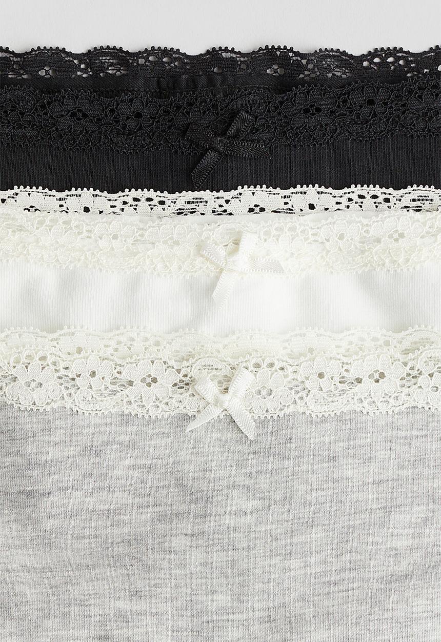 H&M - 5 pack cotton boxers - black & light grey 