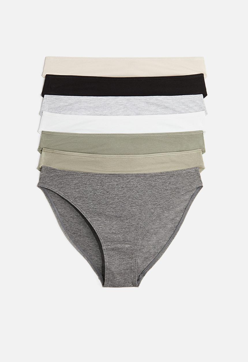 7-pack bikini briefs - khaki green/grey marl - 0803969063