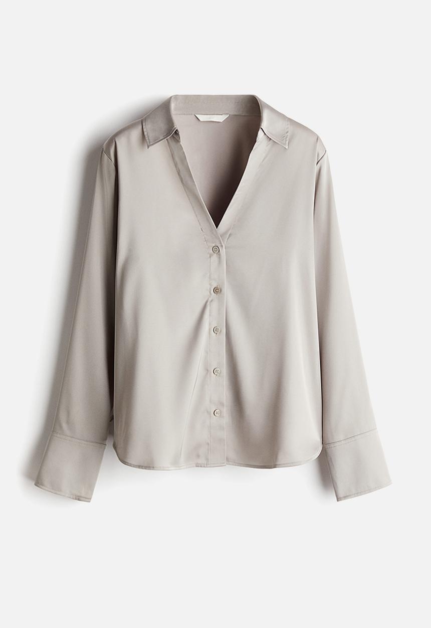 H&M - V-neck blouse - light greige