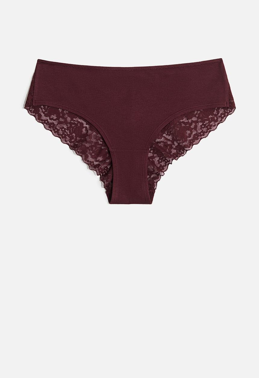 H&M - 5 pack hipster briefs - burgundy & dusty pink