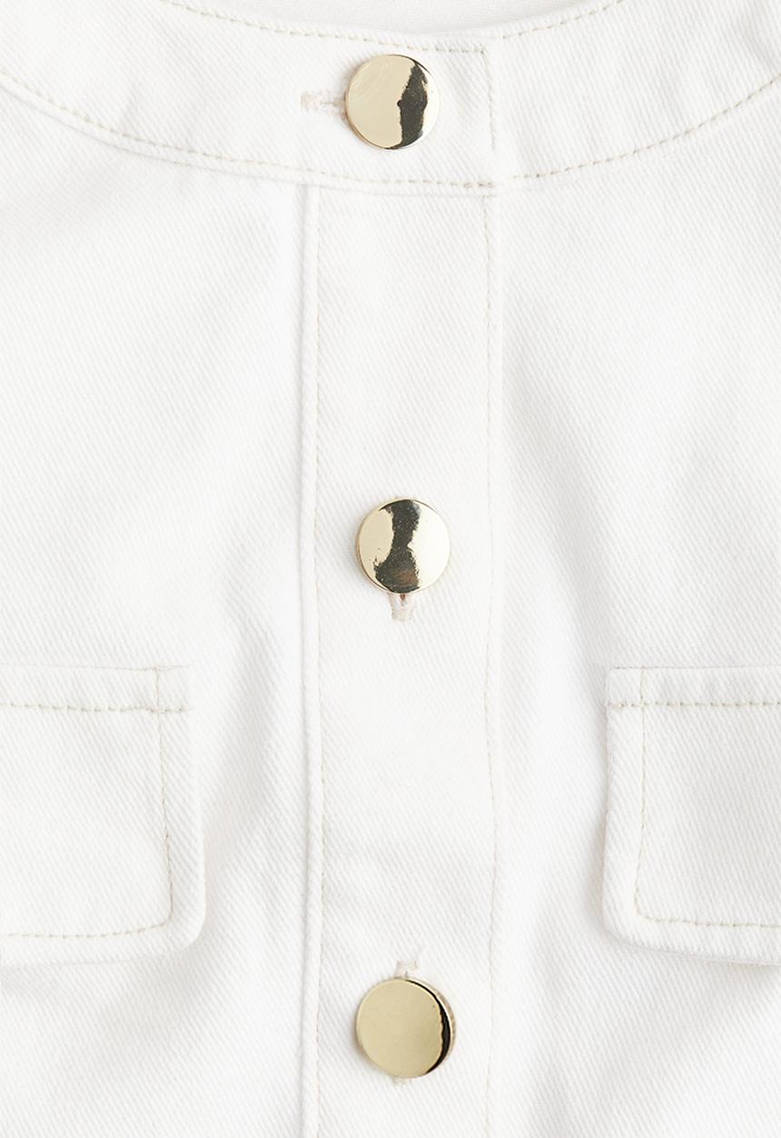 H&M - Cropped denim top - cream