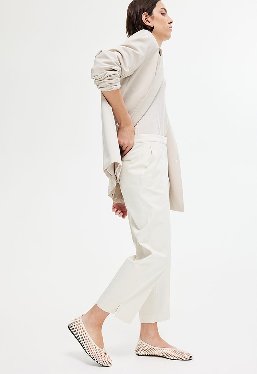 H&M - Tailored cigarette trousers -  cream white 
