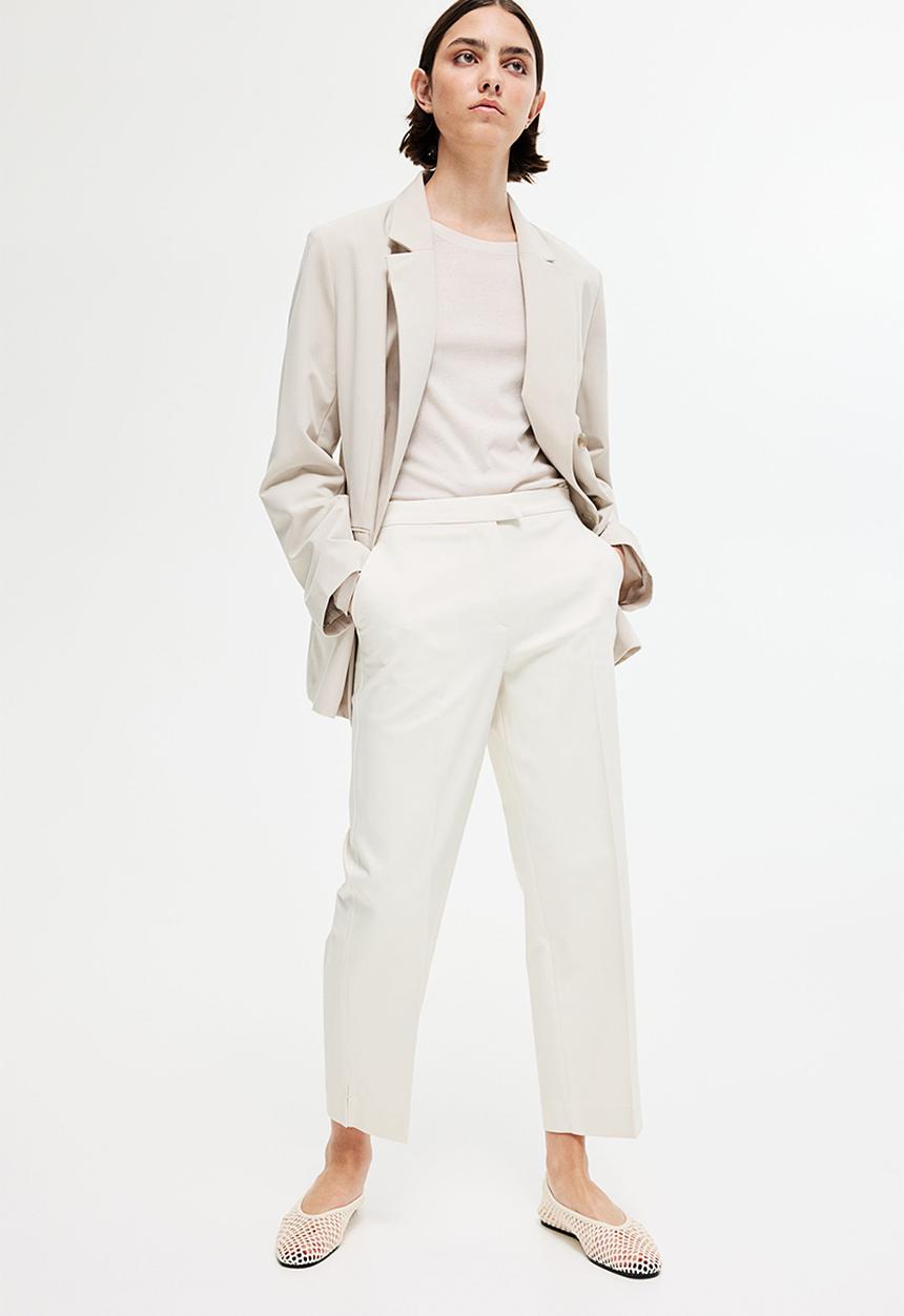 H&M - Tailored cigarette trousers -  cream white 