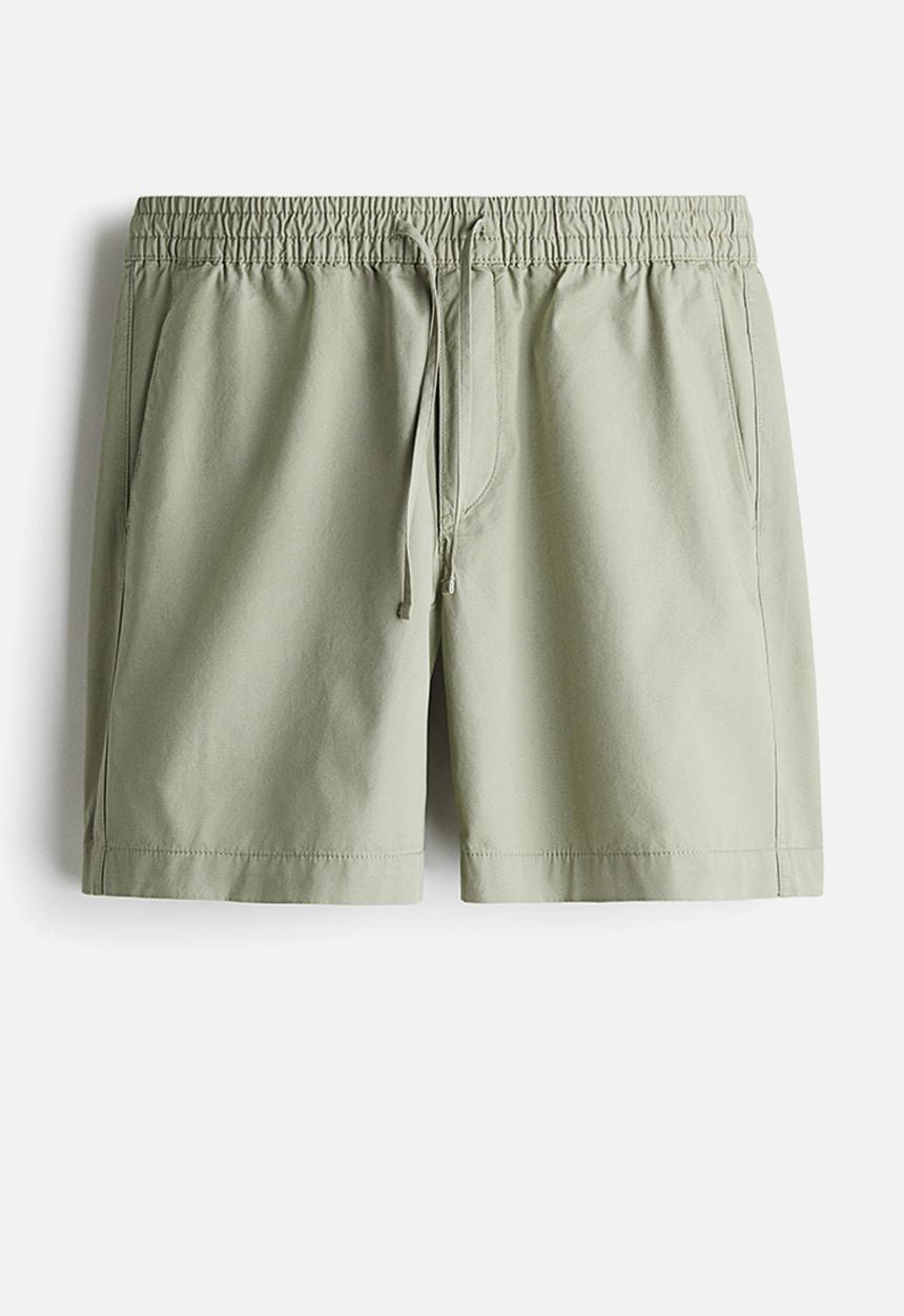 H&M - Regular fit canvas shorts - sage green