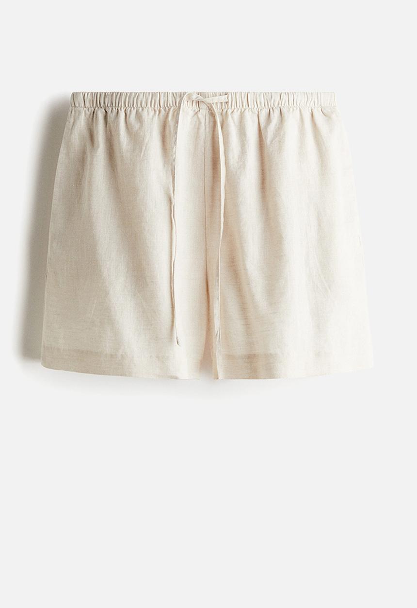 H&M - Linen drawstring shorts - beige