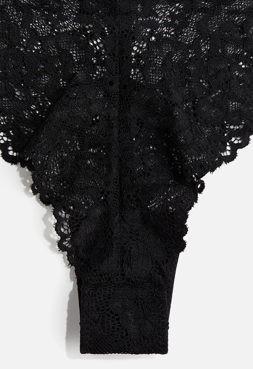 H&M - 2-Pack lace brazilian briefs - black