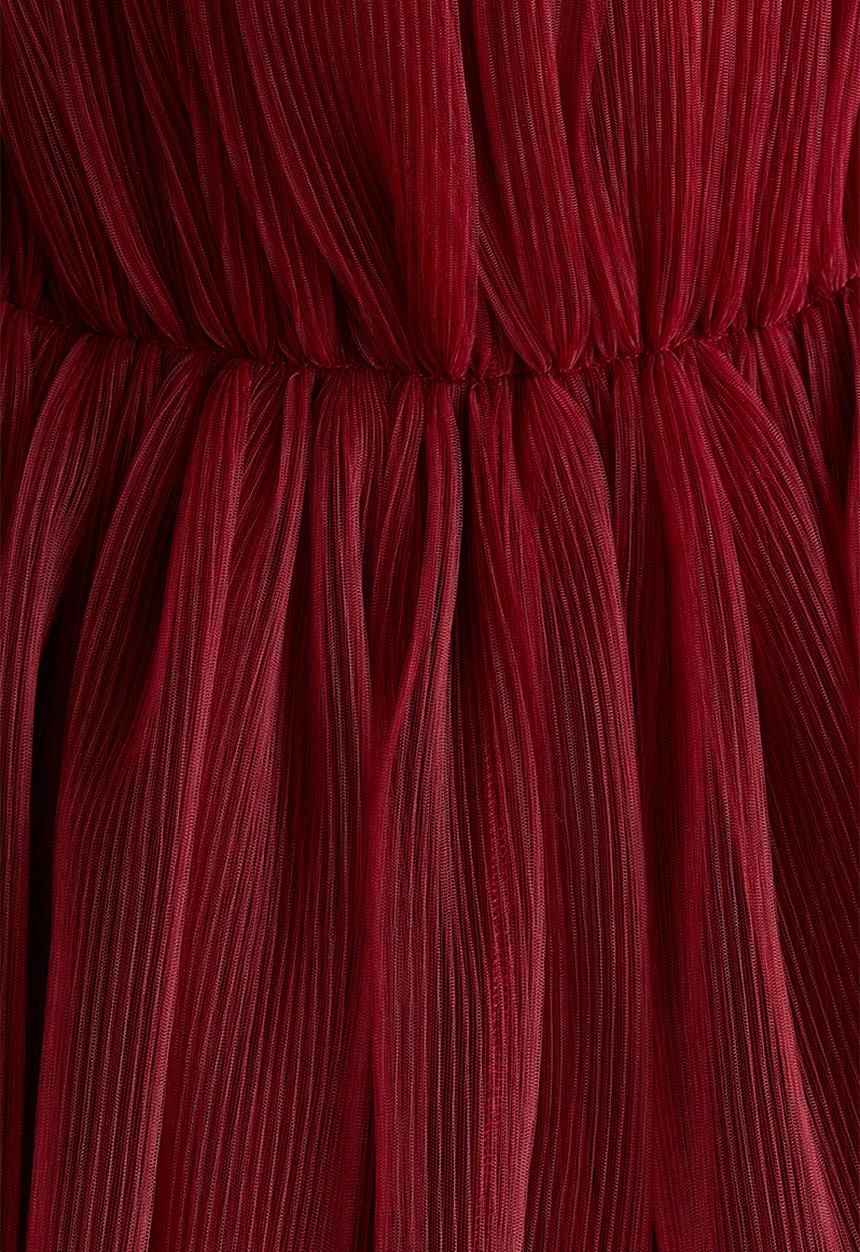 H&M - Pleated tulle bandeau top -  dark red 