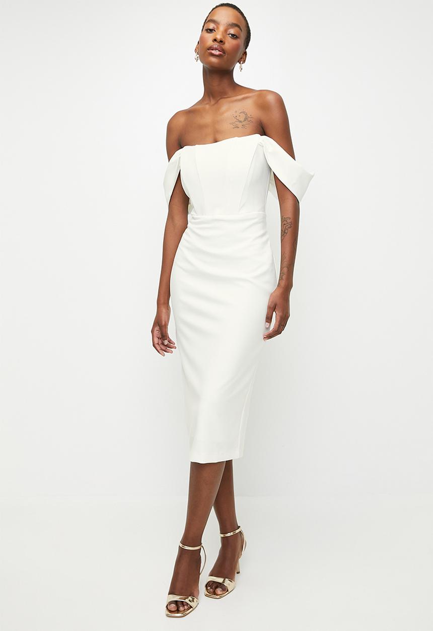 Trendyol - Bridal Bodycon Corset Woven Elegant Dress - Ecru