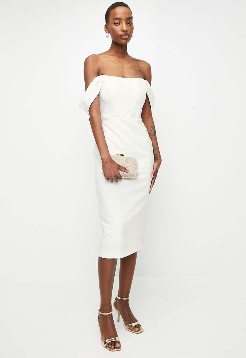 Trendyol - Bridal Bodycon Corset Woven Elegant Dress - Ecru