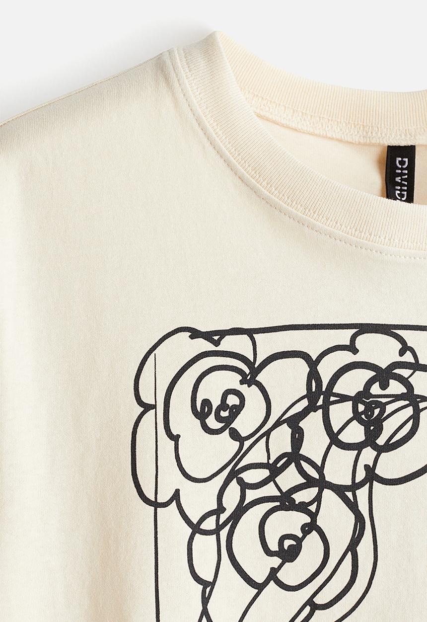 H&M - Printed t-shirt - light beige/portrait