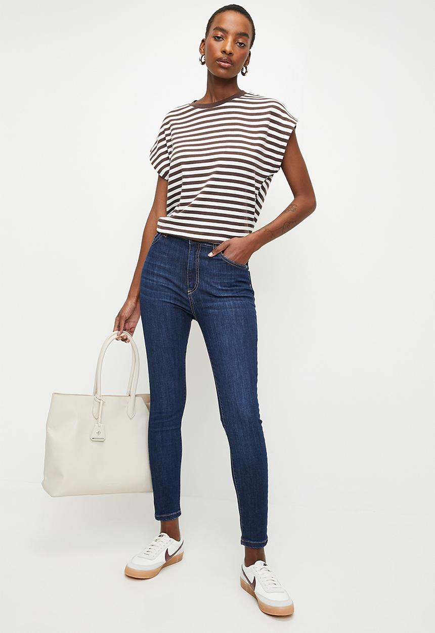 Trendyol - Shaping effect high waist skinny jeans  - dark blue