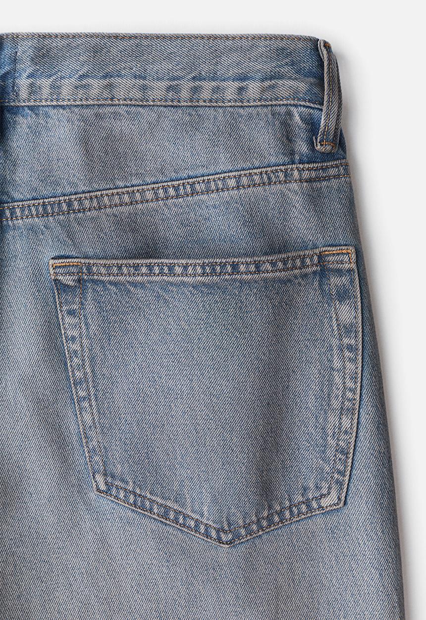 H&M - Loose straight high jeans - blue-grey