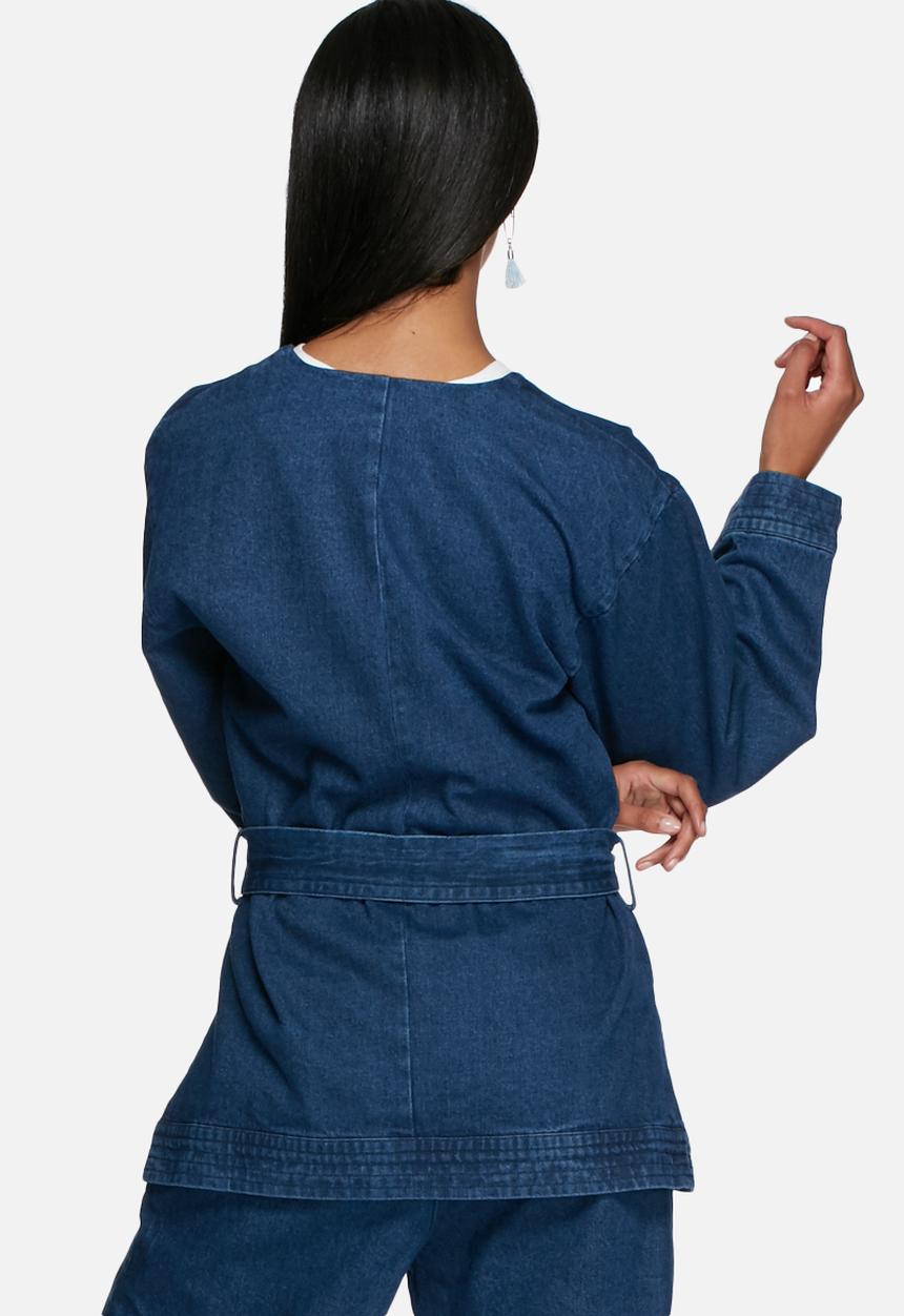 Neon Rose - Belted denim jacket