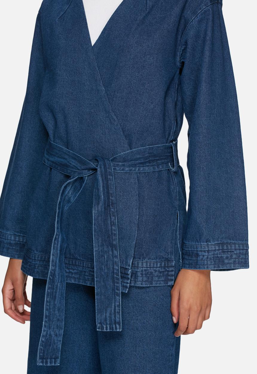 Neon Rose - Belted denim jacket