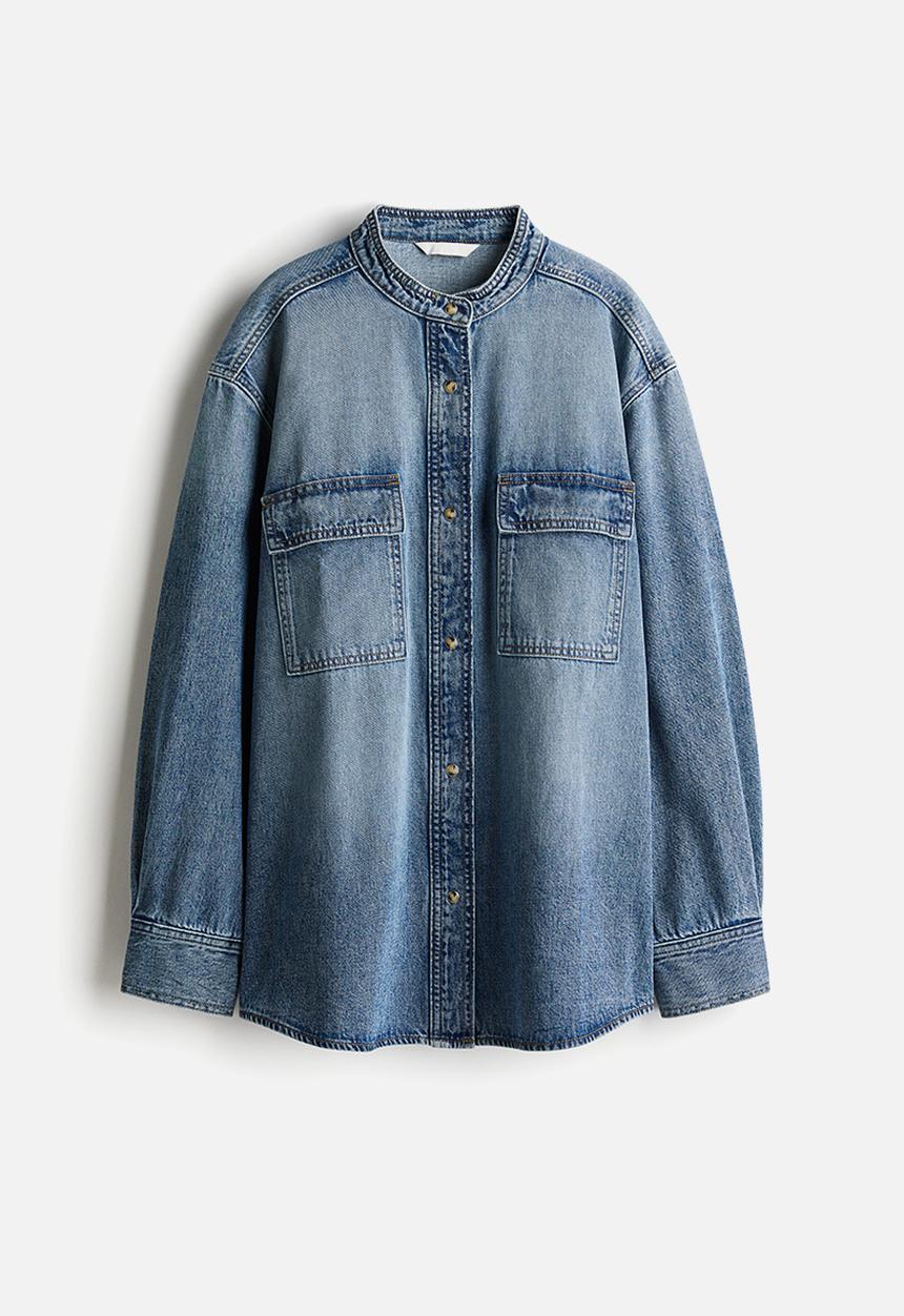 H&M - Washed denim shirt - denim blue