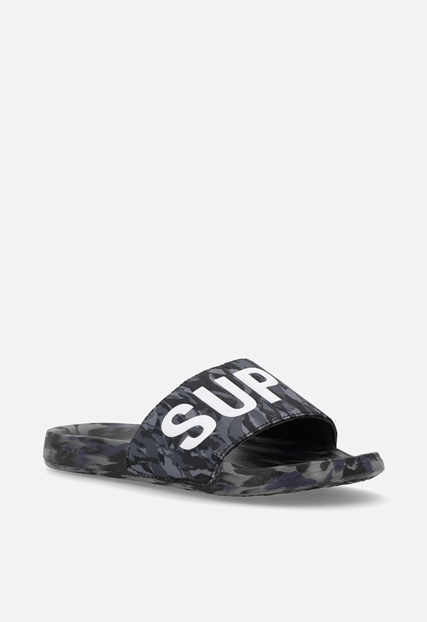 Superdry. - Core camo pool slide - Dark Grey Tiger Camo