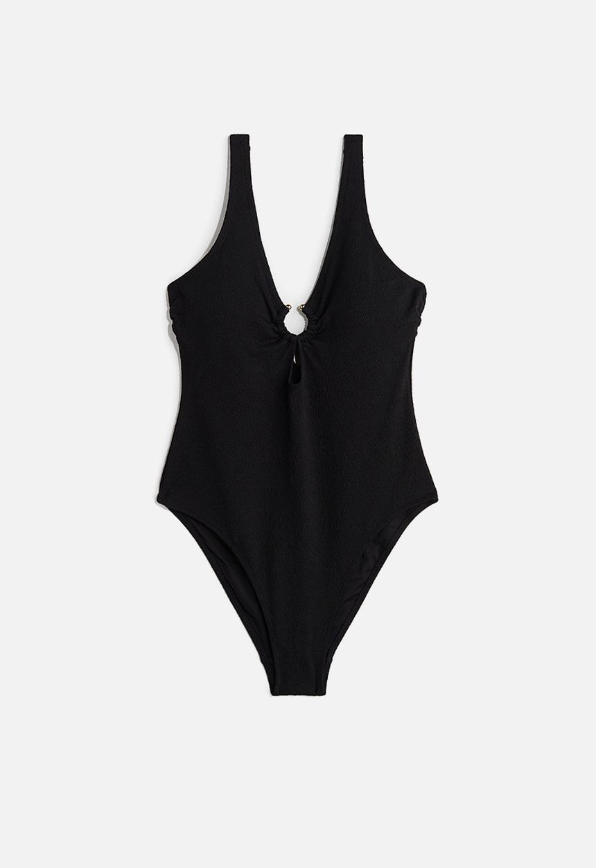 H&M - Padded-cup high leg swimsuit - black