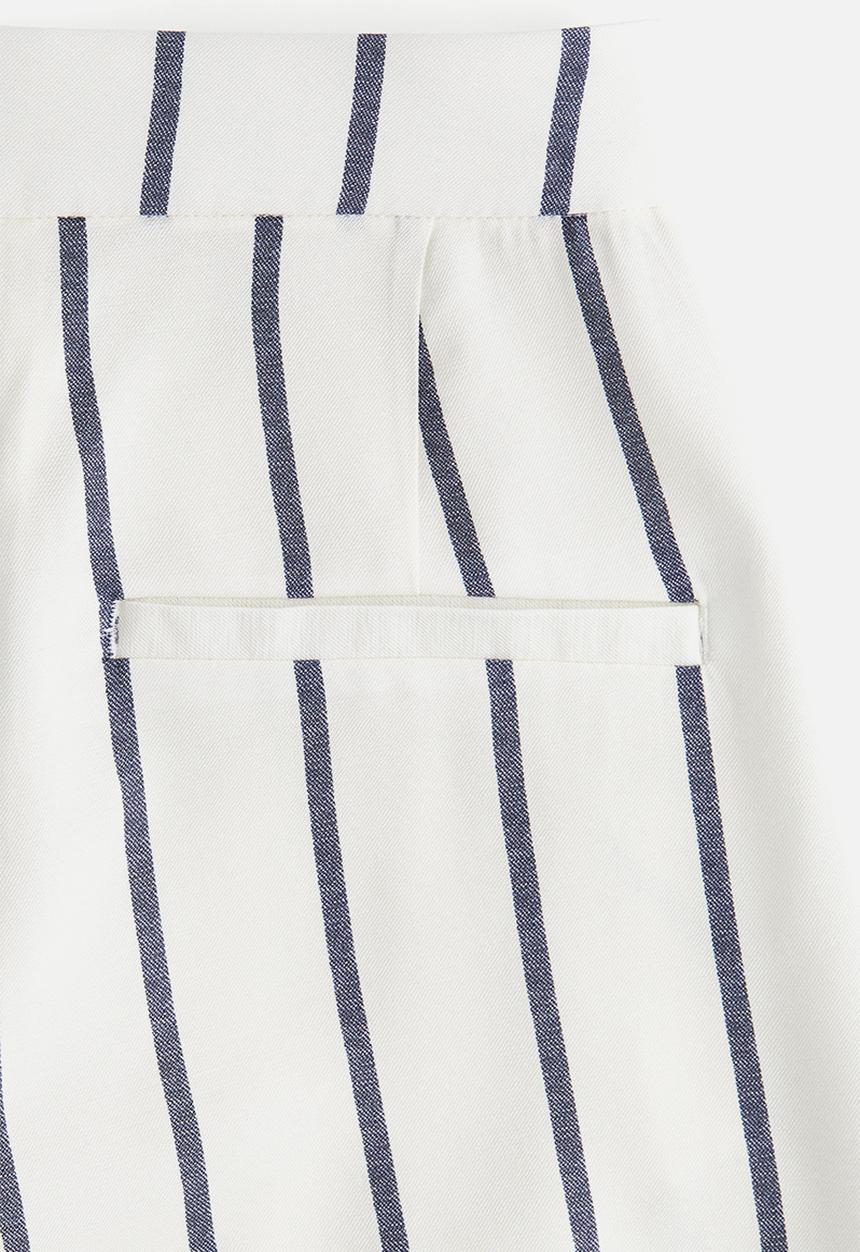 H&M - Wide trousers - white & dark blue striped