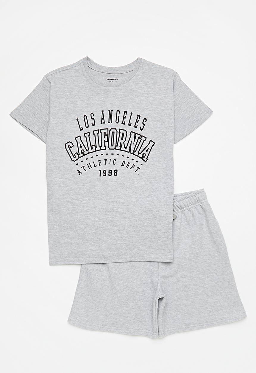 Pop Candy - Tee & short set - grey
