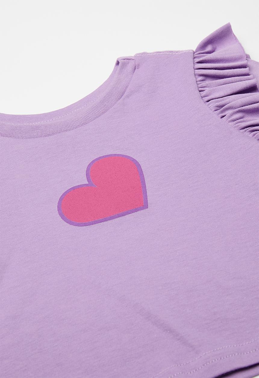 Pop Candy - Frill tee & legging set - lilac & cerise
