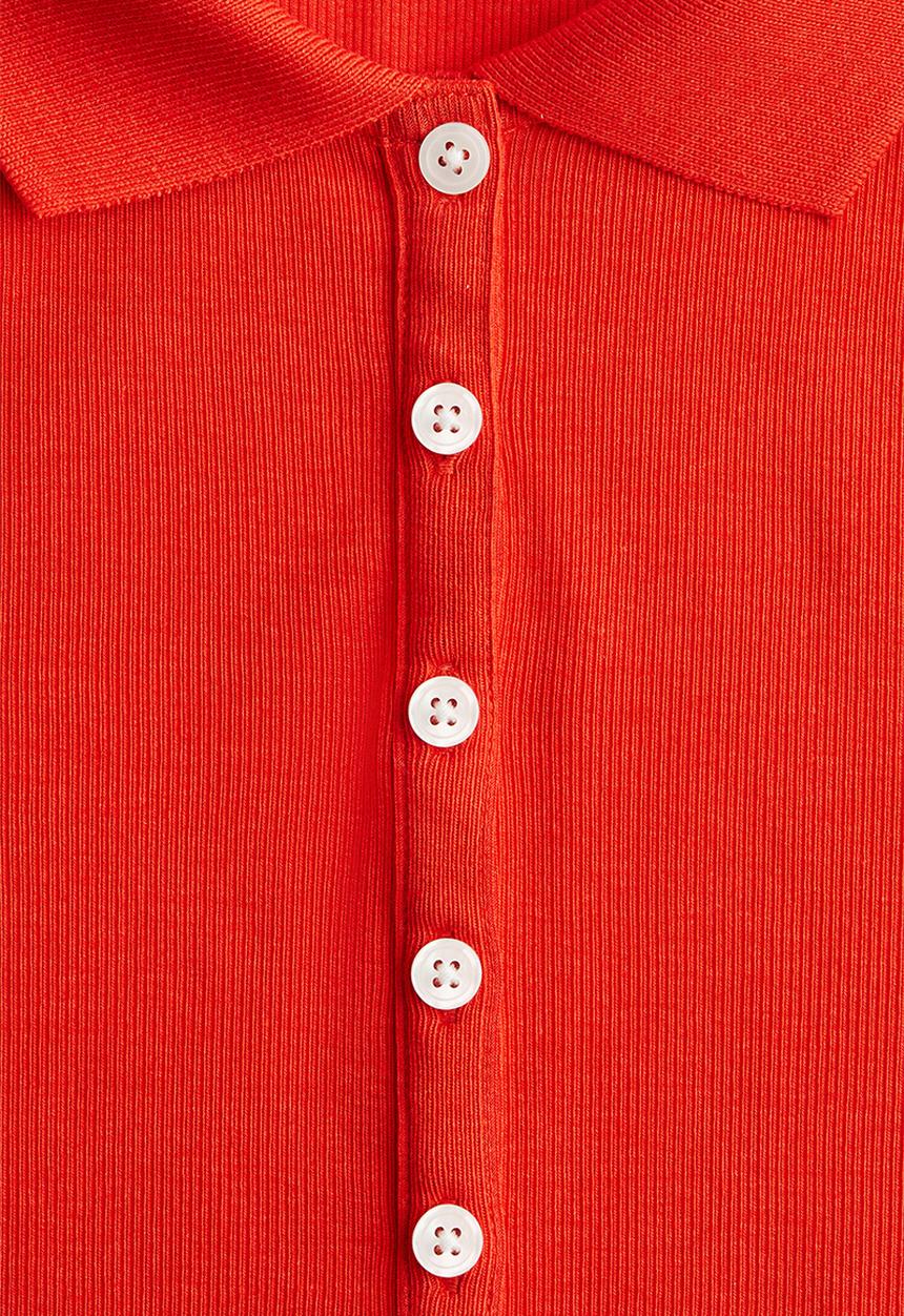 H&M - Ribbed polo shirt - bright red