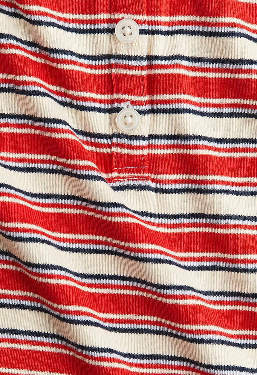 H&M - Ribbed polo shirt - red striped