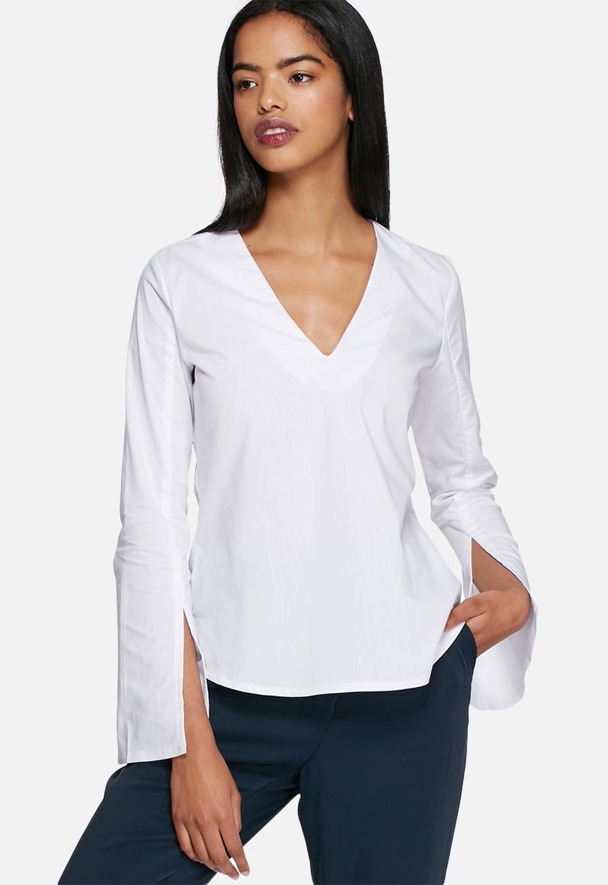 dailyfriday - Woven fluted sleeve top 