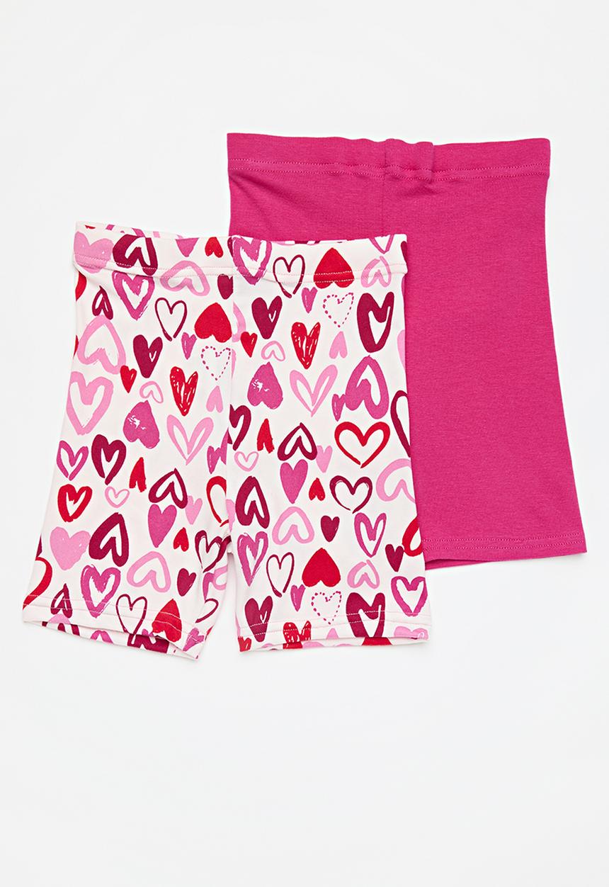 Pop Candy - 2 Pack cycling shorts - cerise/hearts