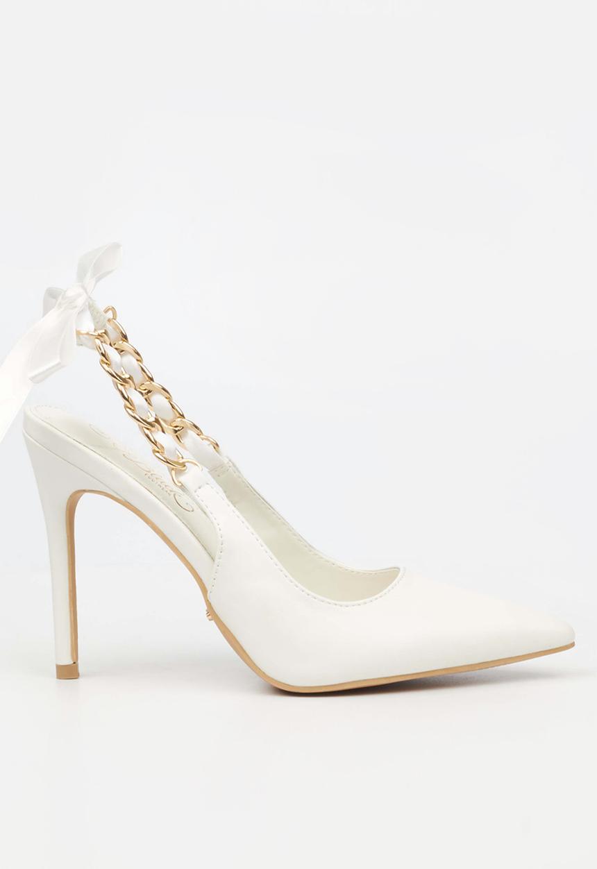 Miss Black - Lola 29 slingback heel - white