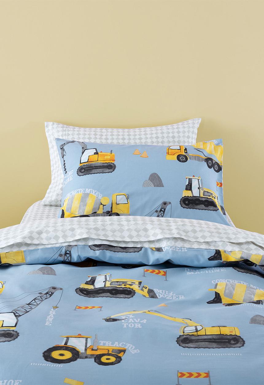 Linen House - Mighty Machines Cornflower Duvet Cover Set