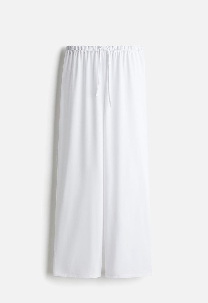 H&M - Straight drawstring trousers - white