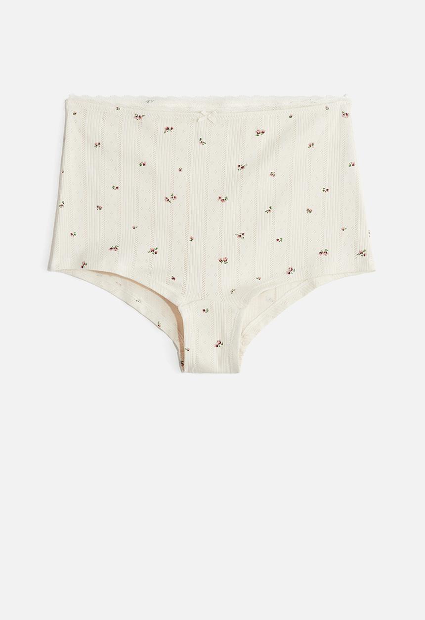 H&M - Pointelle shortie briefs - cream floral