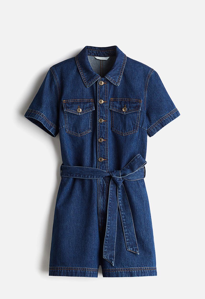 H&M - Denim playsuit - dark denim blue