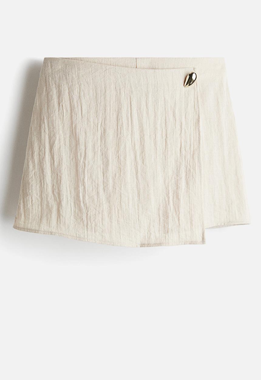 H&M - Wrapover skort - light beige
